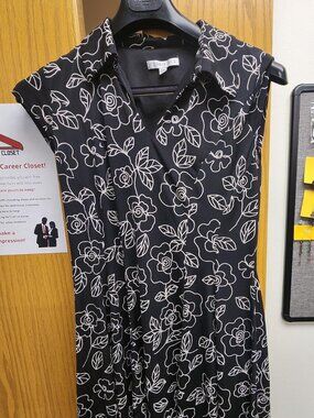 Robbie Bee black and white floral print dress